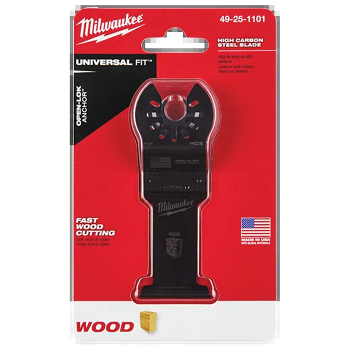 Milwaukee 49-25-1101 Blade, 1-3/8 in, 2 in D Cutting, HCS, 1/PK