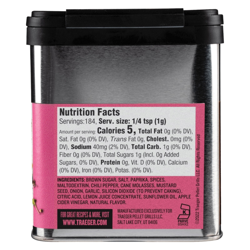 Traeger SPC208 BBQ Rub, Savory, 6.5 oz Tin