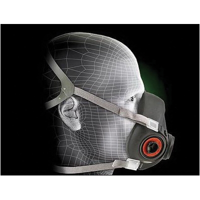 3M 6000 Series 6300 Reusable Respirator, L Mask, Gas, Replaceable, Vapor Cartridge, Gray - 2