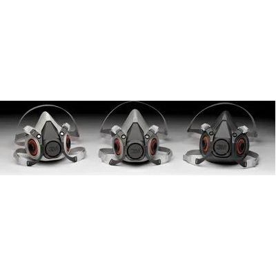6000 Series Cartridge Respirator, 3M, Medium, Gray, Mask Only - 4