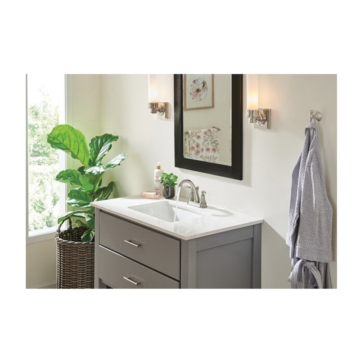 Woodhurst Bath Faucet, Delta, 2-Handle, Stainless - 2