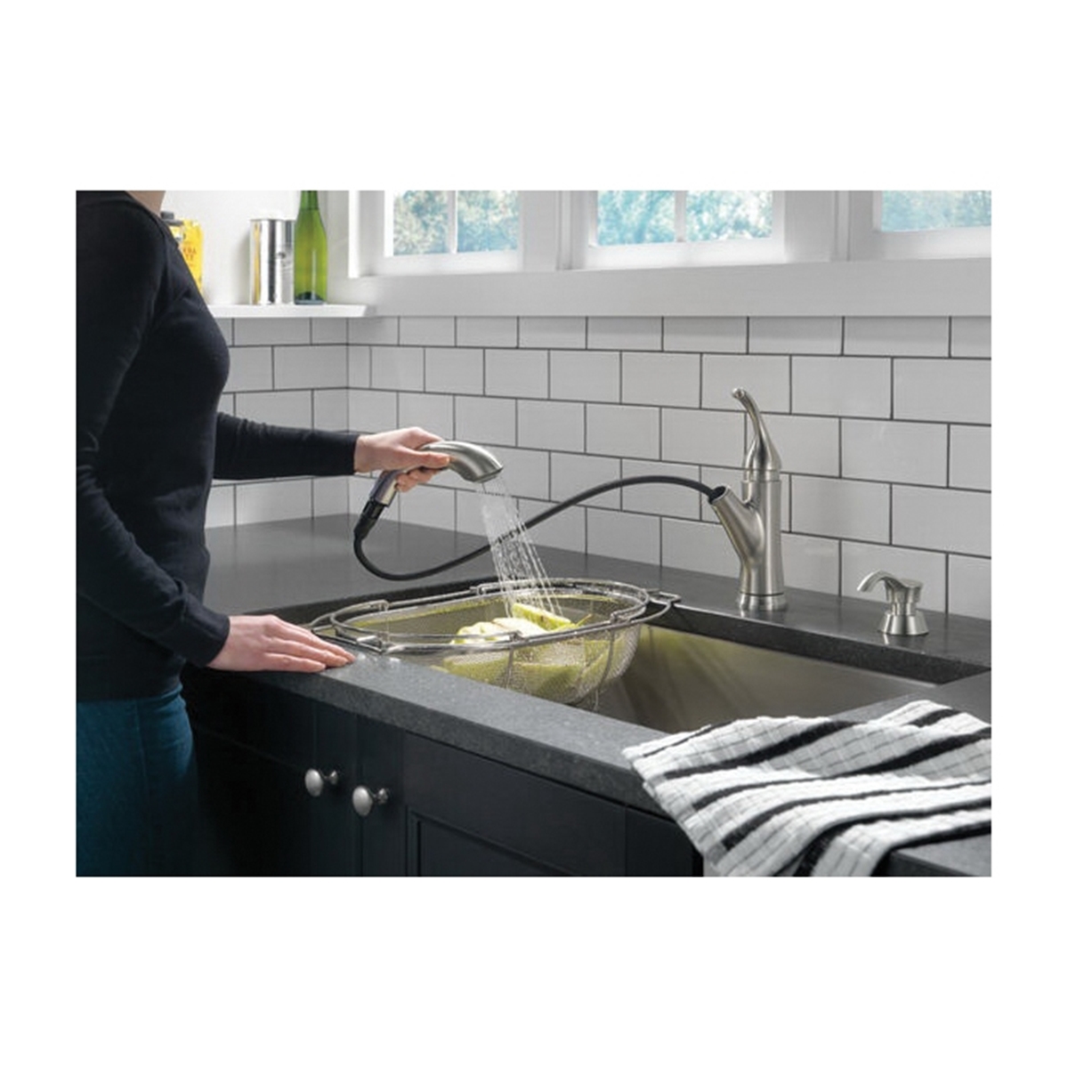 Kessler Kitchen Faucet, Delta, Pull Out, 1-Handle, Stainless, Includes Soap Dispenser - 4