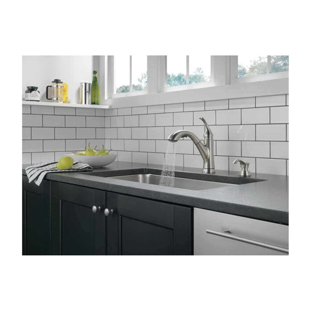 Kessler Kitchen Faucet, Delta, Pull Out, 1-Handle, Stainless, Includes Soap Dispenser - 5