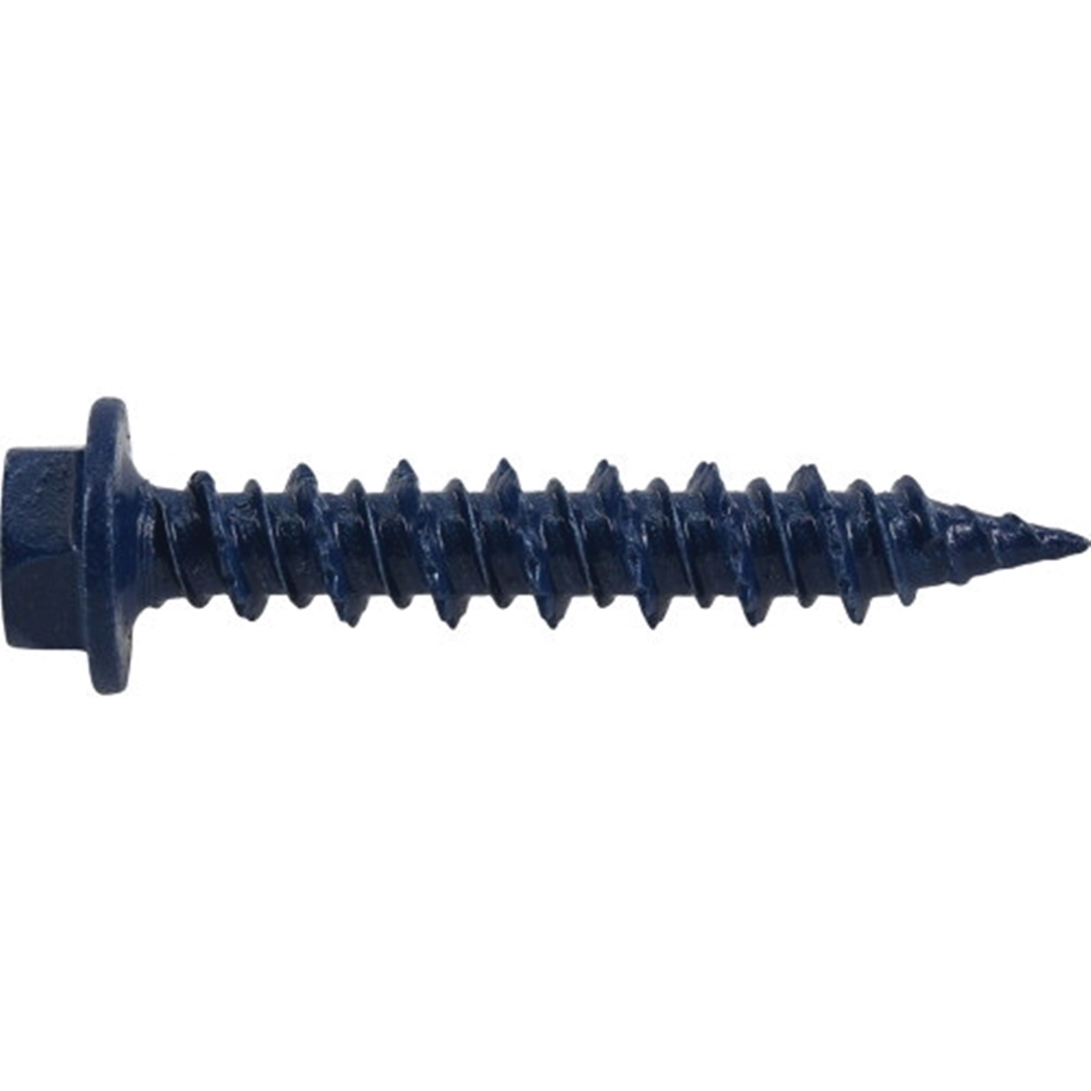 Power Pro 377236 Concrete Screw Anchor, 3/16 in Dia, 1-1/4 in L, Carbon Steel, Epoxy-Coated, Blue, 25/PK