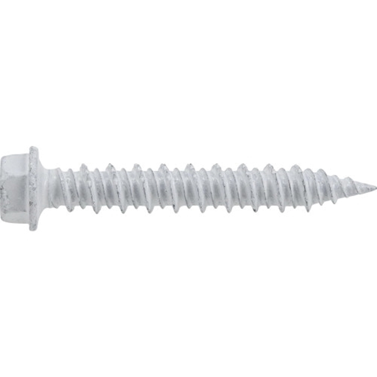 Power Pro 377306 Concrete Screw Anchor, 1/4 in Dia, 1-3/4 in L, Carbon Steel, Epoxy-Coated, White, 18/PK