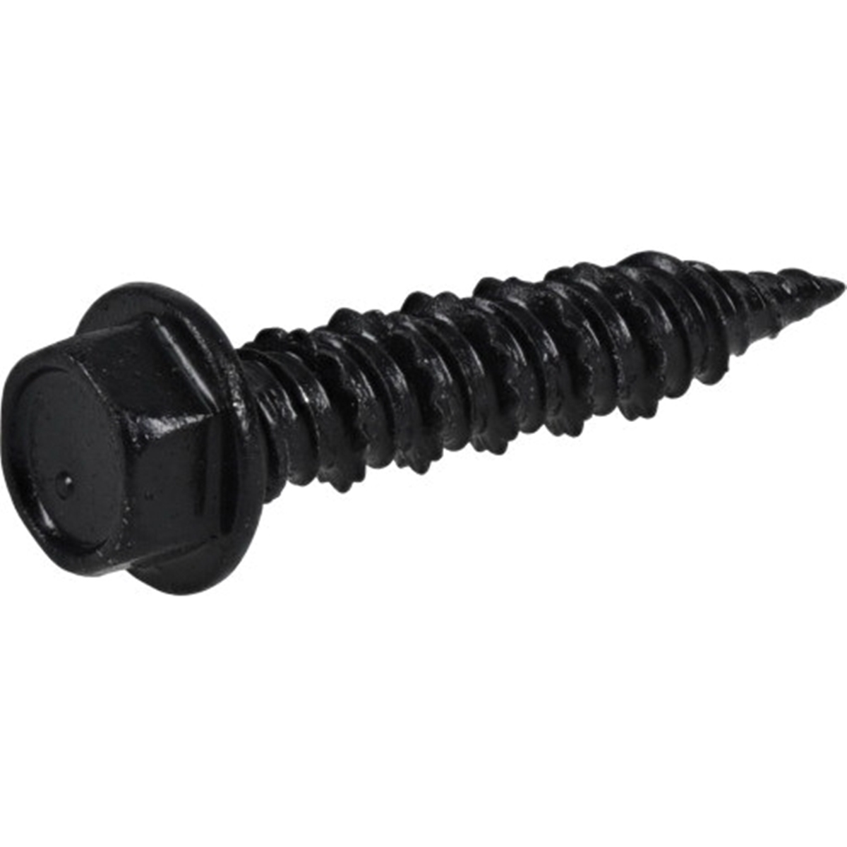 Power Pro 377369 Concrete Screw Anchor, 1/4 in Dia, 1-1/4 in L, Carbon Steel, Epoxy-Coated, Black, 25/PK
