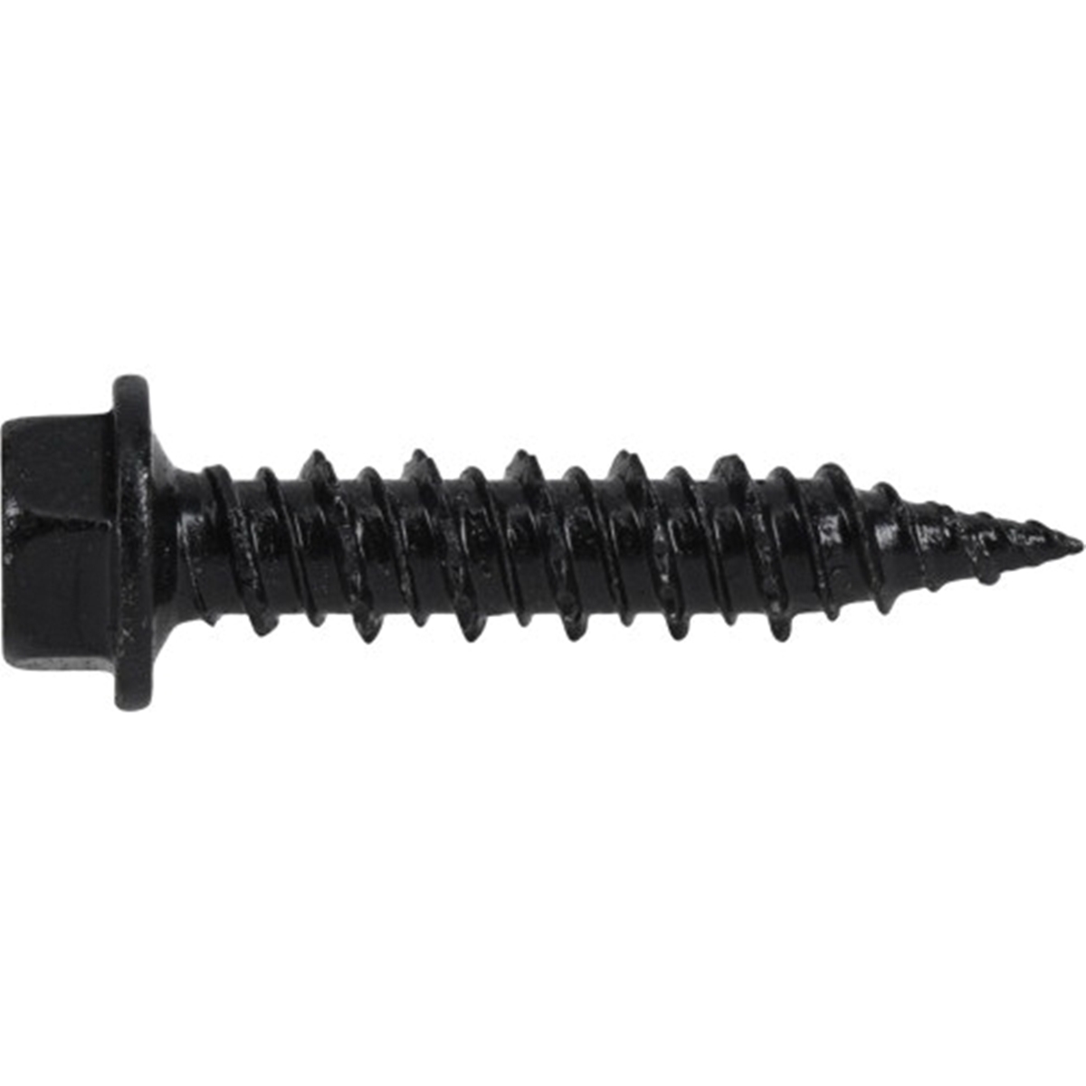 Power Pro 377369 Concrete Screw Anchor, 1/4 in Dia, 1-1/4 in L, Carbon Steel, Epoxy-Coated, Black, 25/PK