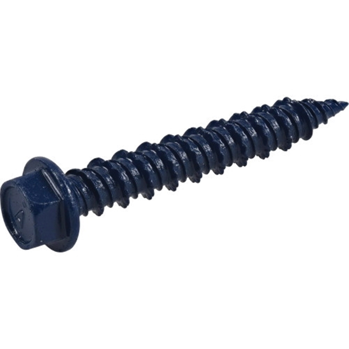Power Pro 377244 Concrete Screw Anchor, 1/4 in Dia, 1-3/4 in L, Carbon Steel, Epoxy-Coated, Blue, 18/PK