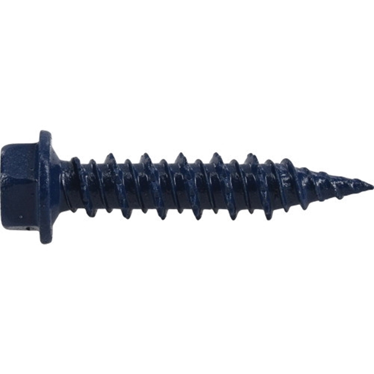 Power Pro 377243 Concrete Screw Anchor, 1/4 in Dia, 1-1/4 in L, Carbon Steel, Epoxy-Coated, Blue, 25/PK