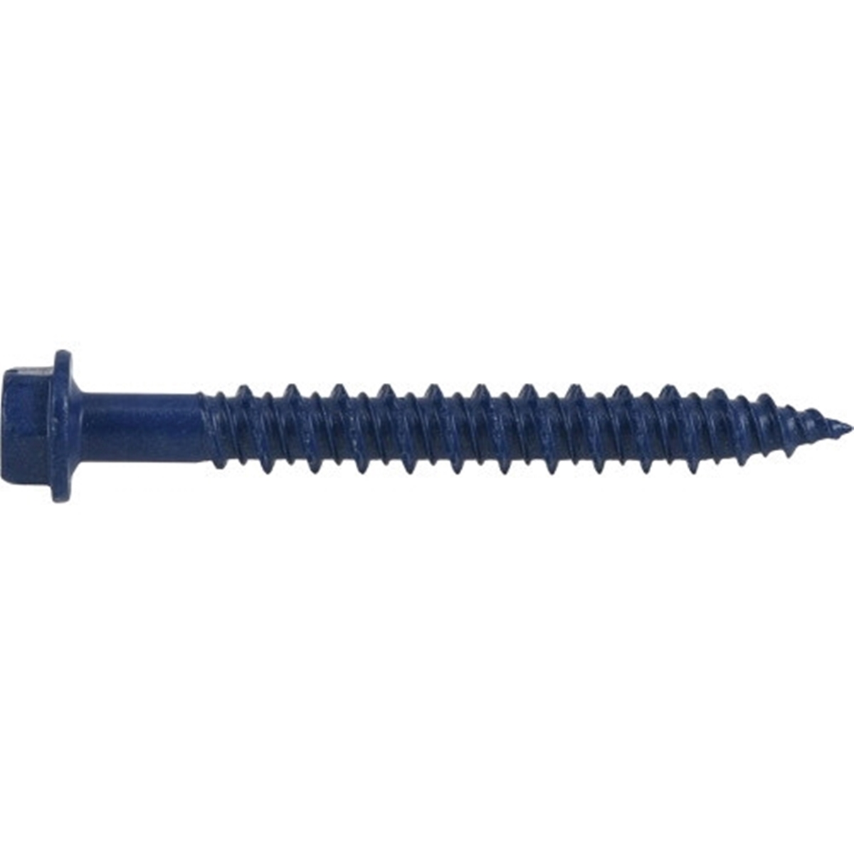 Concrete Screw Anchor, Power Pro, Blue, Hex-Drive, Washer-Head, 1/4 in x 2-1/4 in, 4 PC - 4