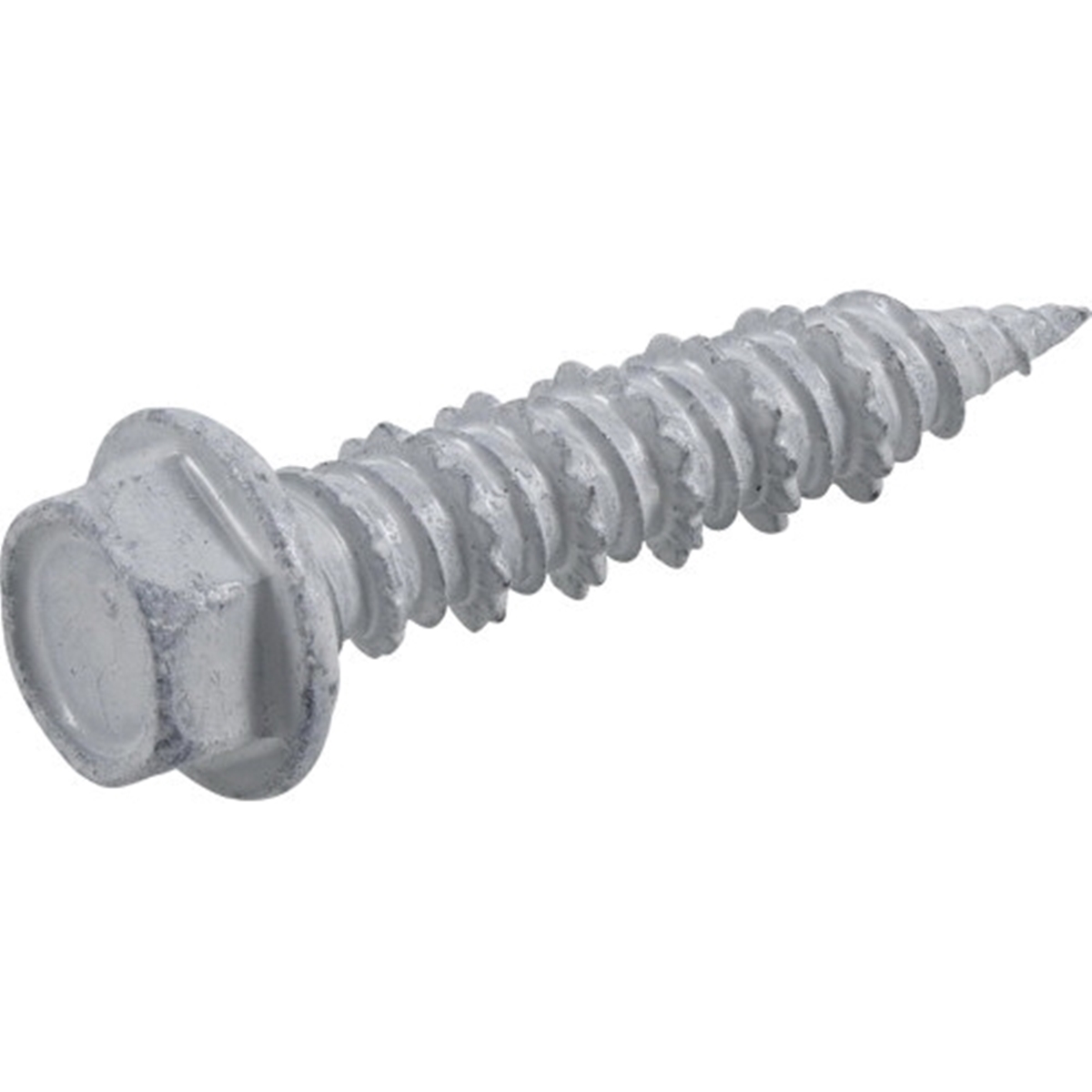Power Pro 377305 Concrete Screw Anchor, 1/4 in Dia, 1-1/4 in L, Carbon Steel, Epoxy-Coated, White, 25/PK