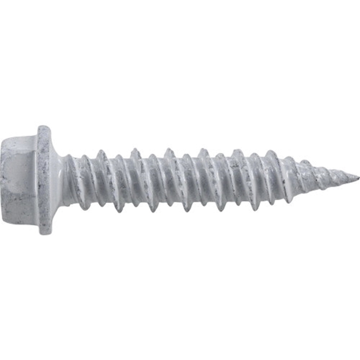 Power Pro 377305 Concrete Screw Anchor, 1/4 in Dia, 1-1/4 in L, Carbon Steel, Epoxy-Coated, White, 25/PK