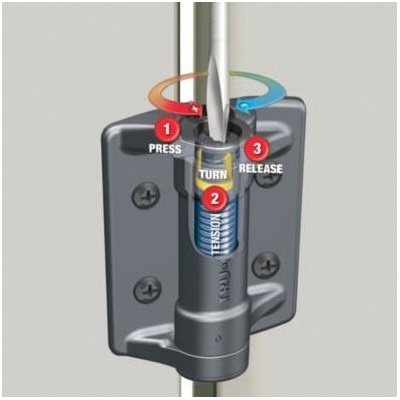 Narrow Spring T-Hinge, National Hardware, Polymer/Stainless Steel, Black, 55 lb - 3
