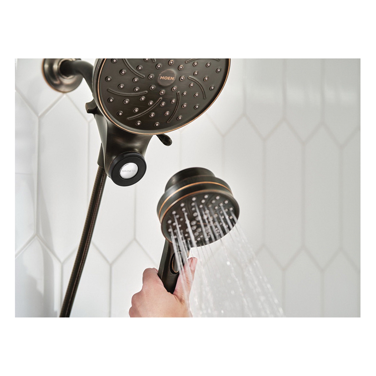 Brecklyn Shower Faucet with Handshower, Moen, Mediterranean Bronze - 5