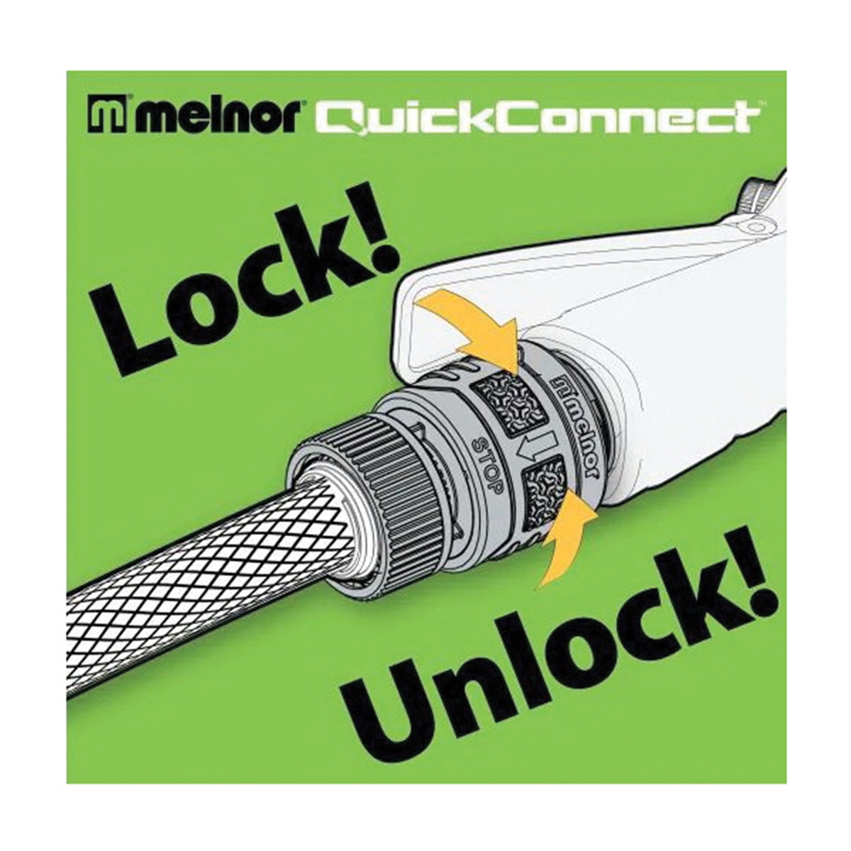 Quickconnect, Product End Connector with Water Stop, Melnor, Male, Plastic - 4