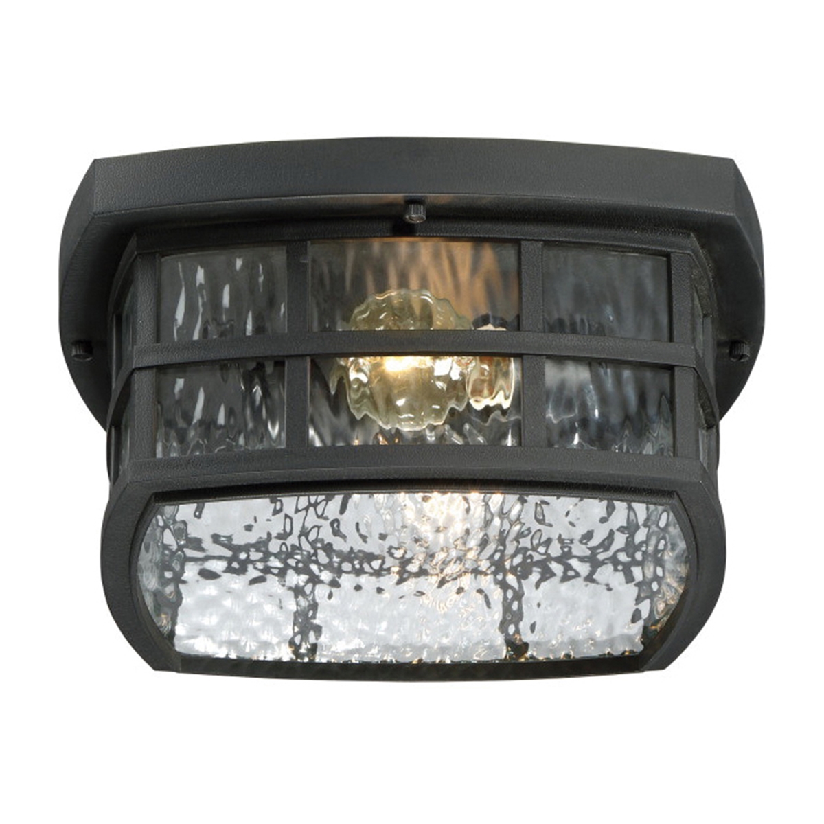 Stonington 1-Light Outdoor Flush Mount Light, Quoizel, Black - 3