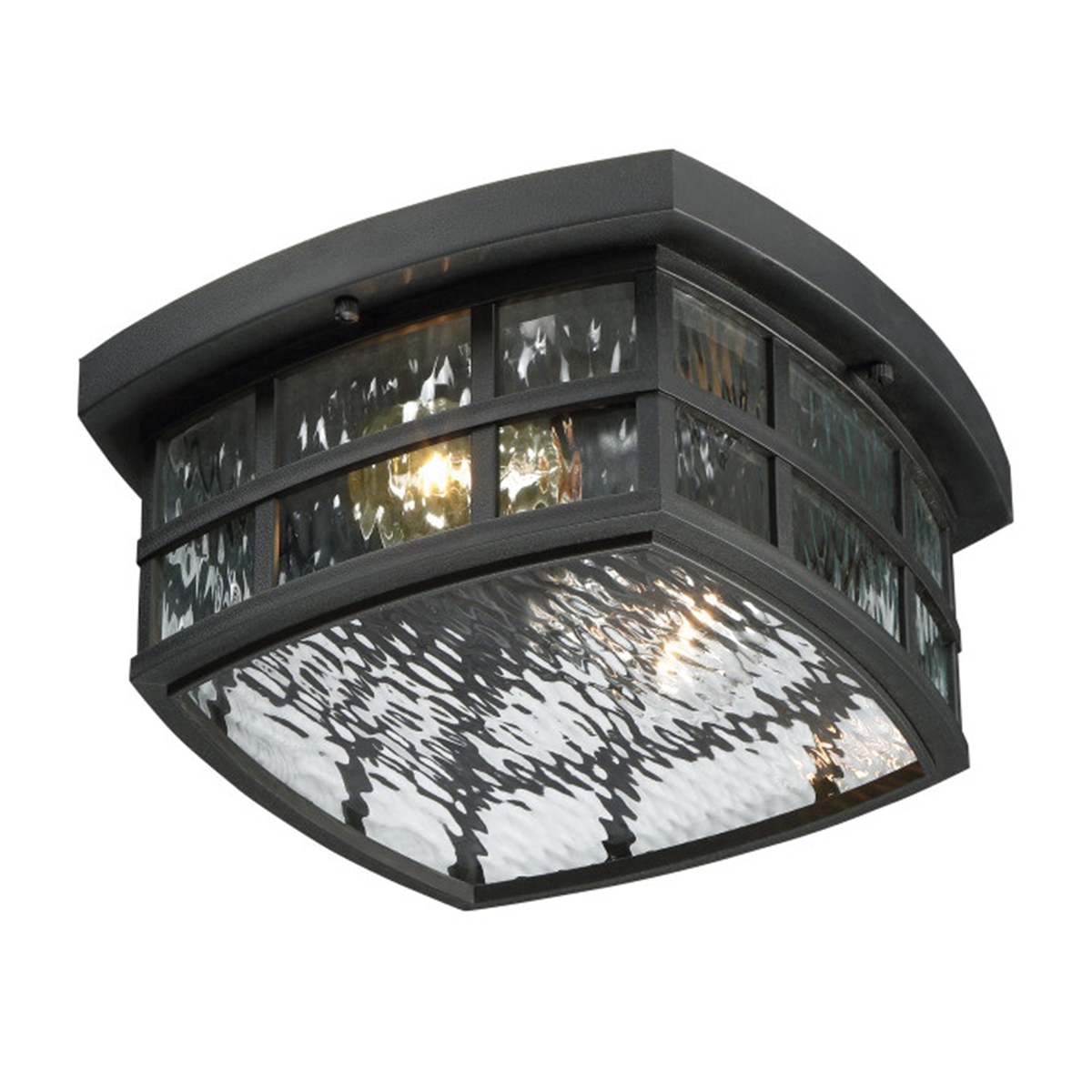Stonington 1-Light Outdoor Flush Mount Light, Quoizel, Black - 4