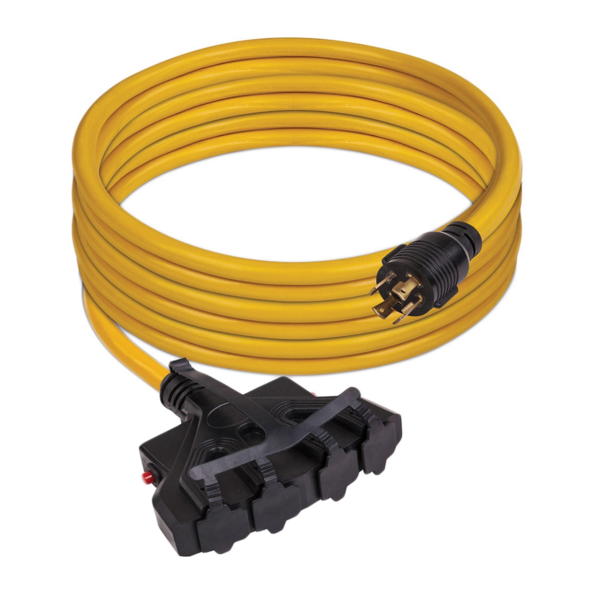 Accessories Series 1120 Power Cord with Storage Strap, 10 ga Wire, 25 ft L, Plastic Sheath, Yellow Sheath