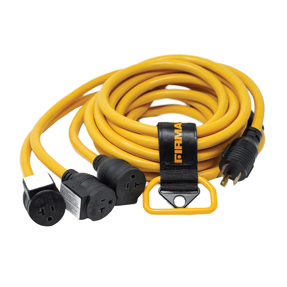 Accessories Series 1105 Power Cord with Storage Strap, Male, Female, 10 ga Wire, 25 ft L, Copper Conductor, 125 V