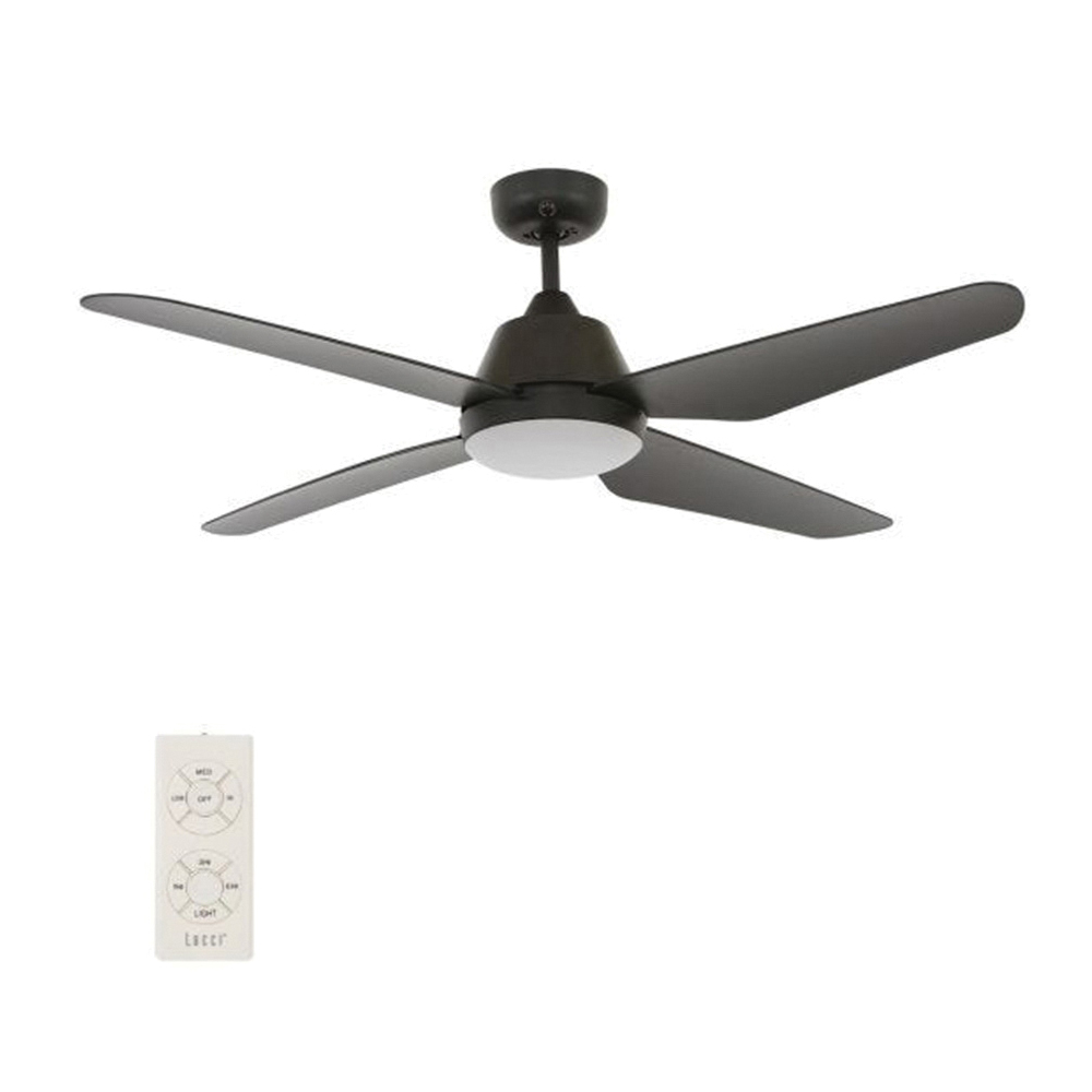 Aria Indoor Ceiling Fan, Lucci Air, with LED & Remote, 52 in Dia, Black - 3