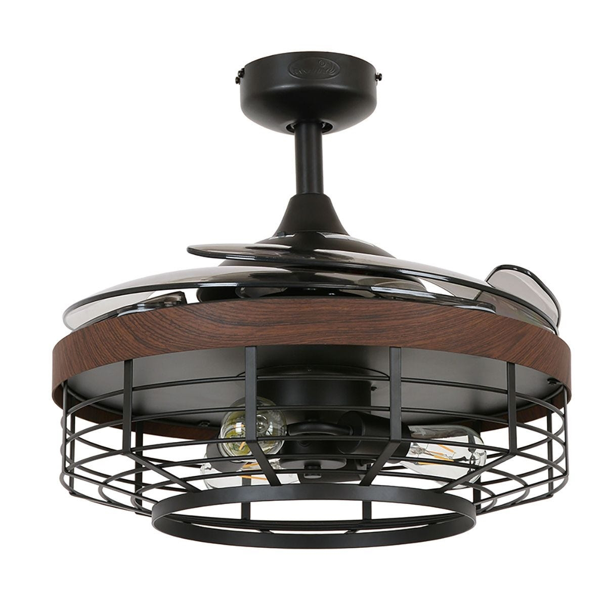 Ceiling Fan, Fanaway, Montclair, 48 in Dia, Retractable Fan Blades, Black/Smoke - 2