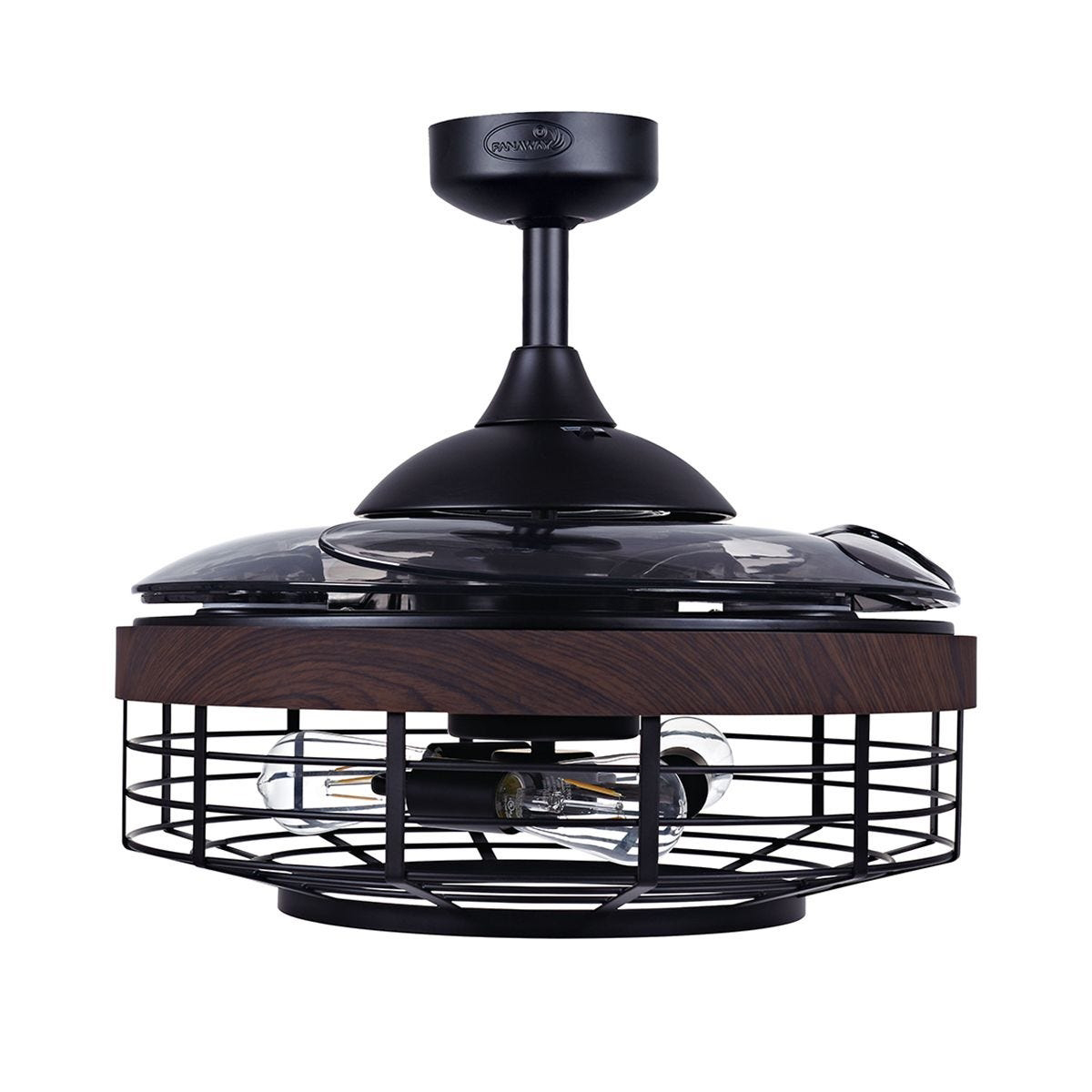 Ceiling Fan, Fanaway, Montclair, 48 in Dia, Retractable Fan Blades, Black/Smoke - 3