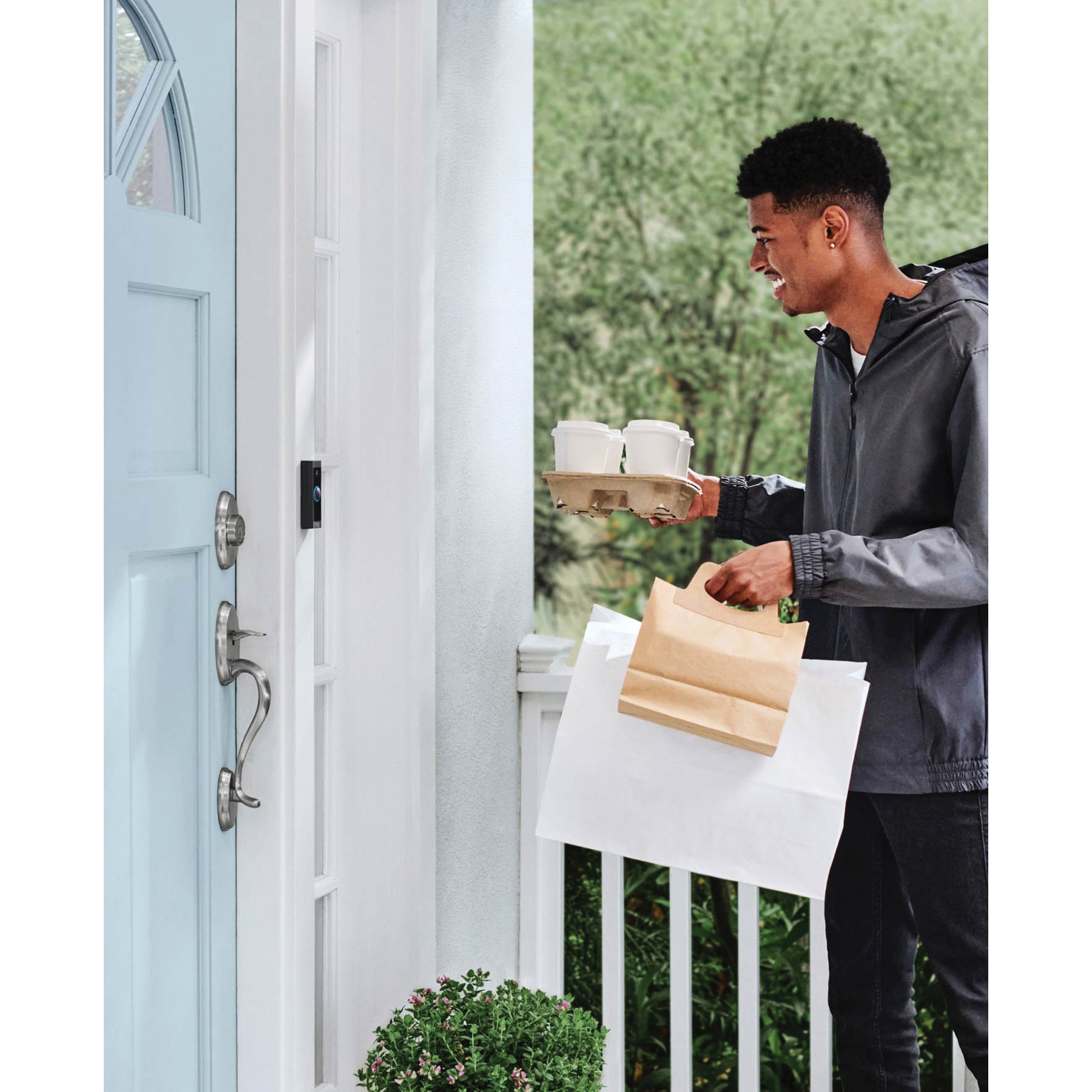 Video Doorbell, Ring, Hardwired, 155 deg Horizontal, 90 deg Vertical Viewing, 1080 pixel Resolution, Black - 5