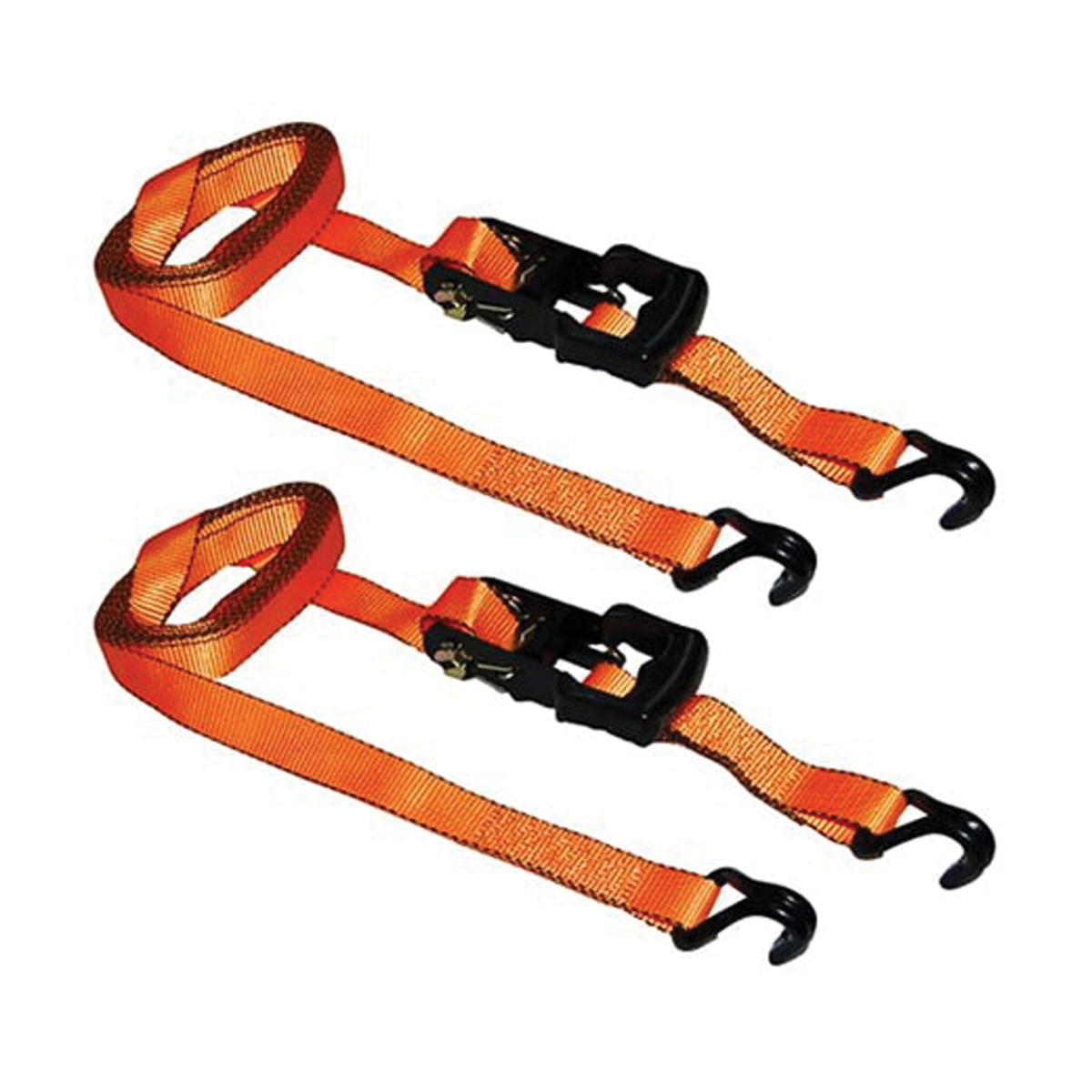 SL81 Tie-Down Strap, 1-1/4 in W, 15 ft L, Polyester, Orange, 700 lb Working Load, J-Hook End