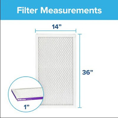 Filtrete 2044DC-6 Ultra Allergen Reduction Filter, 36 in L, 14 in W, 12 MERV, 90 % Filter Efficiency - 2