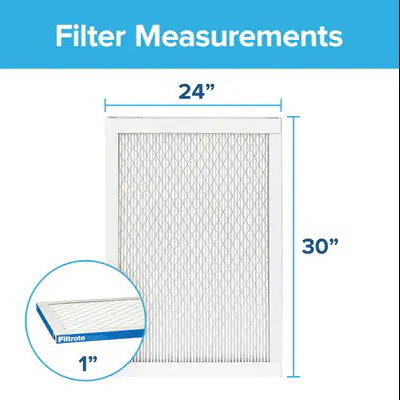 Filtrete UA13DC-6 Ultimate Allergen Reduction Filter, 30 in L, 24 in W, 13 MERV, Fiberglass Filter Media - 2