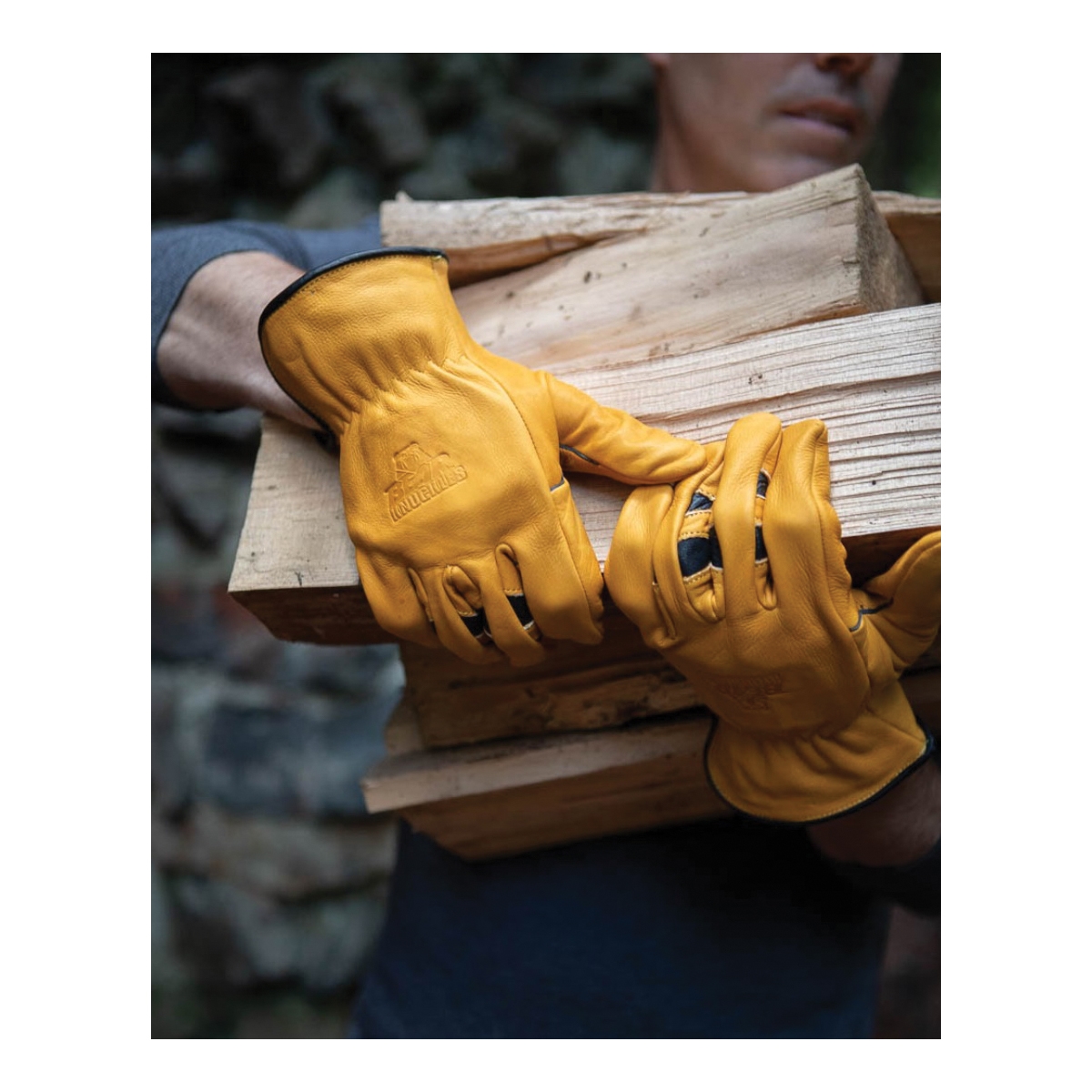 Cowhide Leather Driver Gloves, Bear Knuckles, Men's, Extra-Small, Yellow - 3