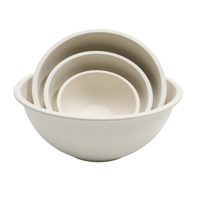 22065 Mixing Bowl Set, Includes: 0.25 qt, 0.5 qt, 1 qt and 2 qt Bowls, Bamboo Fiber Powder, Natural