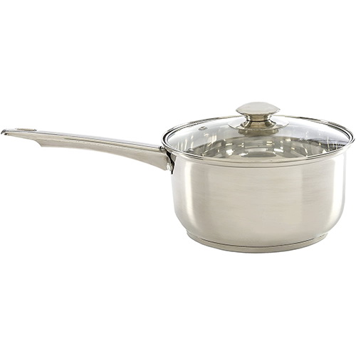 Pure Intentions Series ESTL-2818 Sauce Pan with Glass Lid, 2 qt Capacity, Stainless Steel, Polished