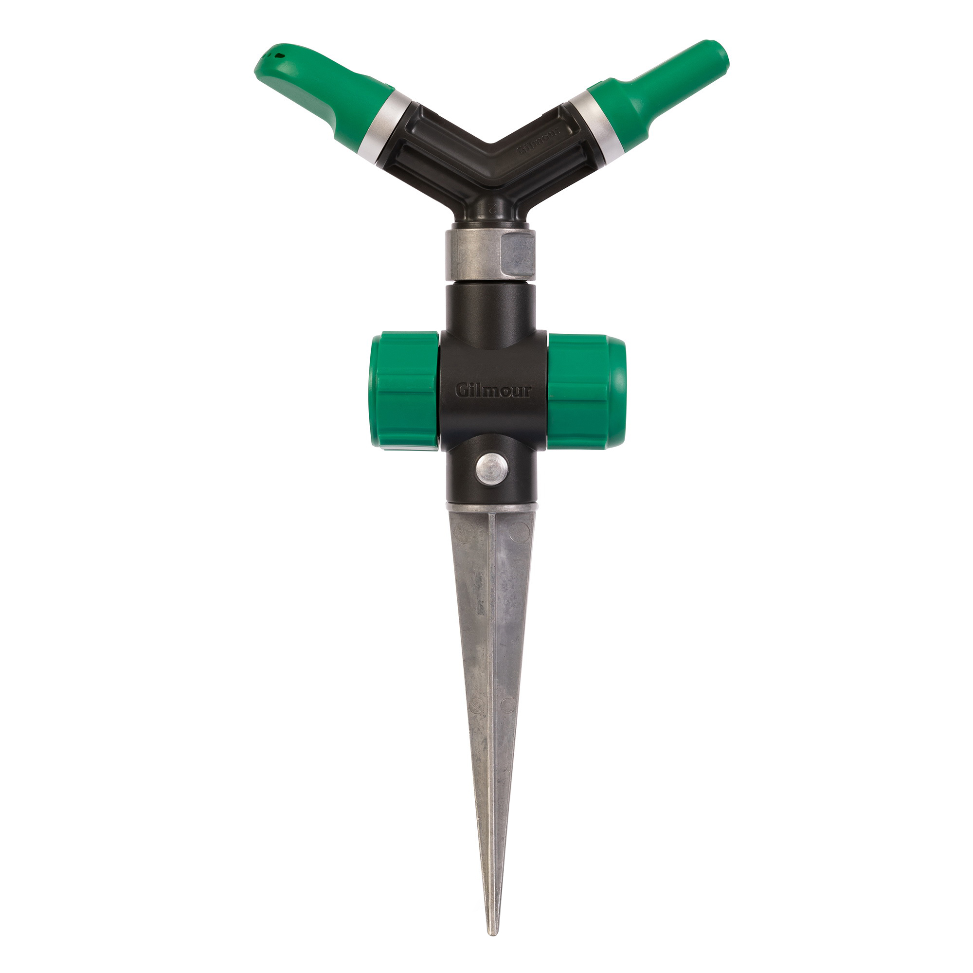 Gilmour 813423-1001 Adjustable Whirling Sprinkler with Spike Base, Onyx, Full-Circle, 1800 sq-ft