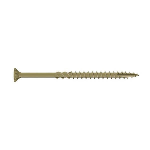 10803 Deck Screw, #8 Thread, 2 in L, Steel, Zinc, Bugle Head, Star Drive