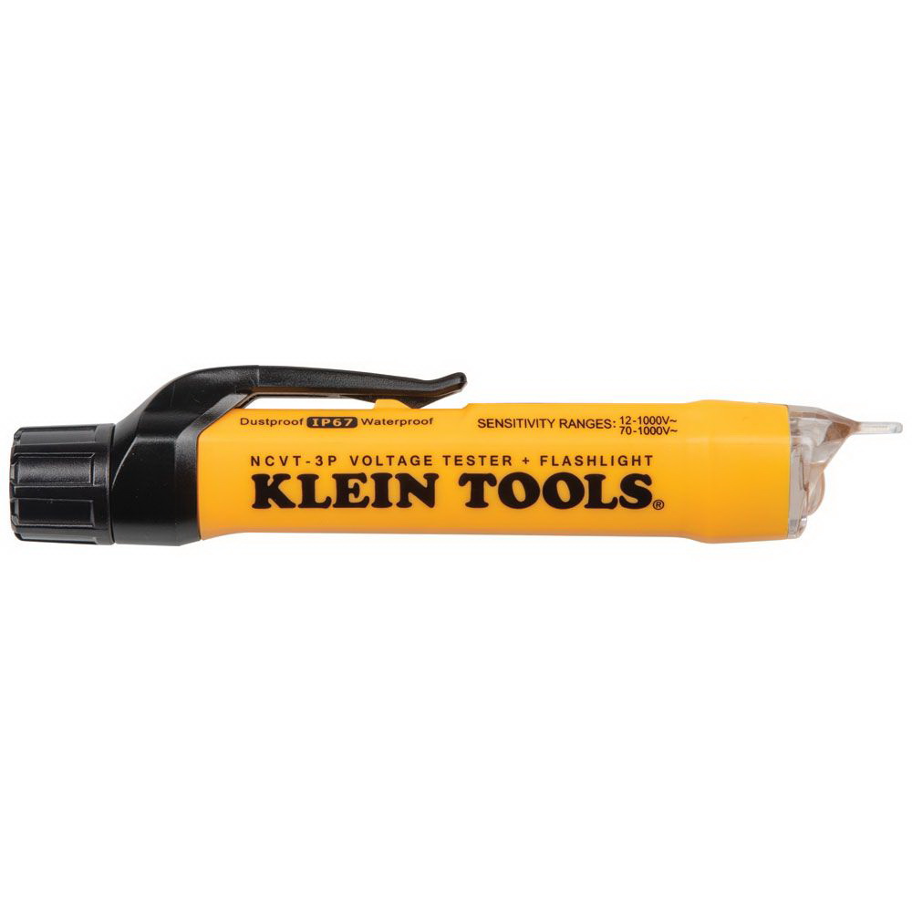 Klein Tools NCVT3P Tester with Flashlight, 12 to 1000 V, Functions: Voltage