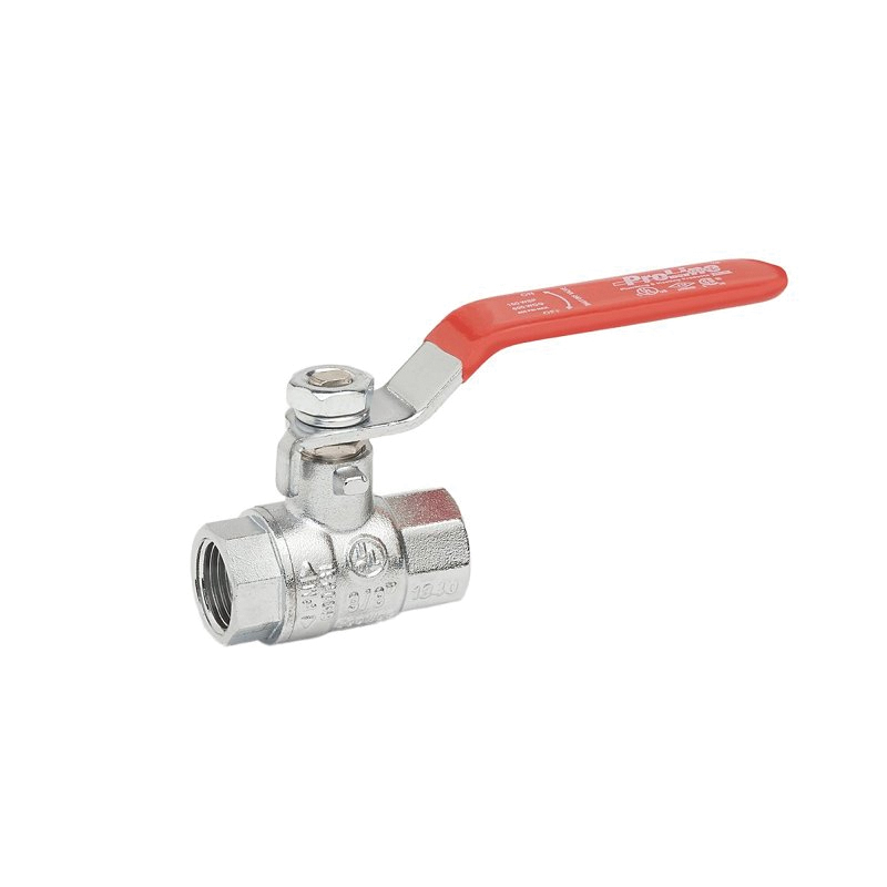 107-823-CP Ball Valve, 1/2 in Connection, FIP, 600 psi Pressure, Brass Body, Full Port