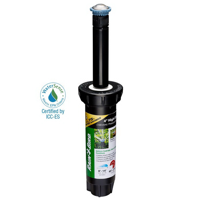 Mini Pop-Up Rotor Sprinkler, Rain Bird, 1/2 in Connection, NPT, 4 in H Pop-Up, 8 to 14 ft, Adjustable, Plastic - 2
