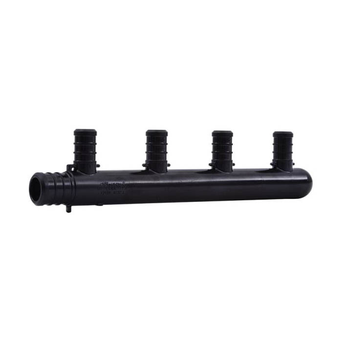 UPMPT4C Multi-Port Closed Pipe Tee, 4-Inlet, 3/4 in Inlet, 1/2 in Outlet, Acudel Polymer