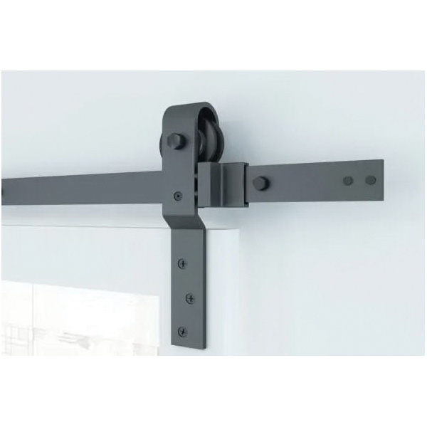 BD280K-07800-MB Single Track Bypass Kit, 78-3/4 in L Track, Steel, Matte Black, Wall