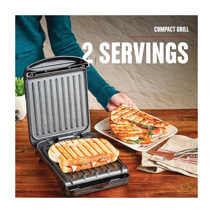 George Foreman GRS040B Electric Grill and Panini Press, Black
