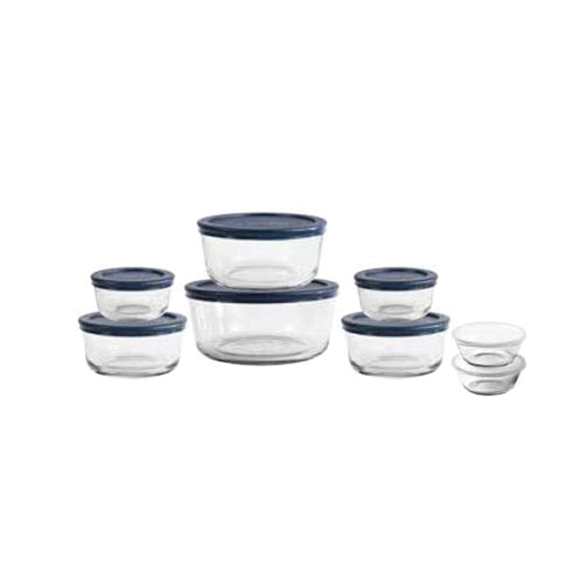 13326L20 Food Storage Container Set, Glass, Clear
