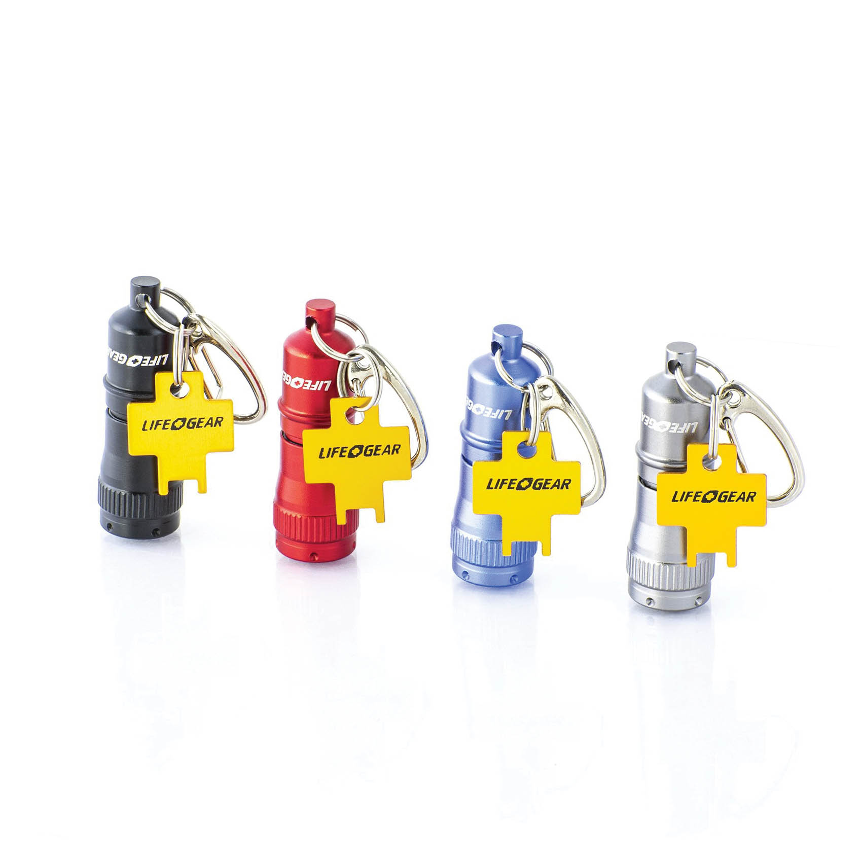 LifeGear 41-3944 Mini Keychain Flashlight, LR41 Battery, LED Lamp, 8 Lumens, Black/Blue/Pink/Red/Silver