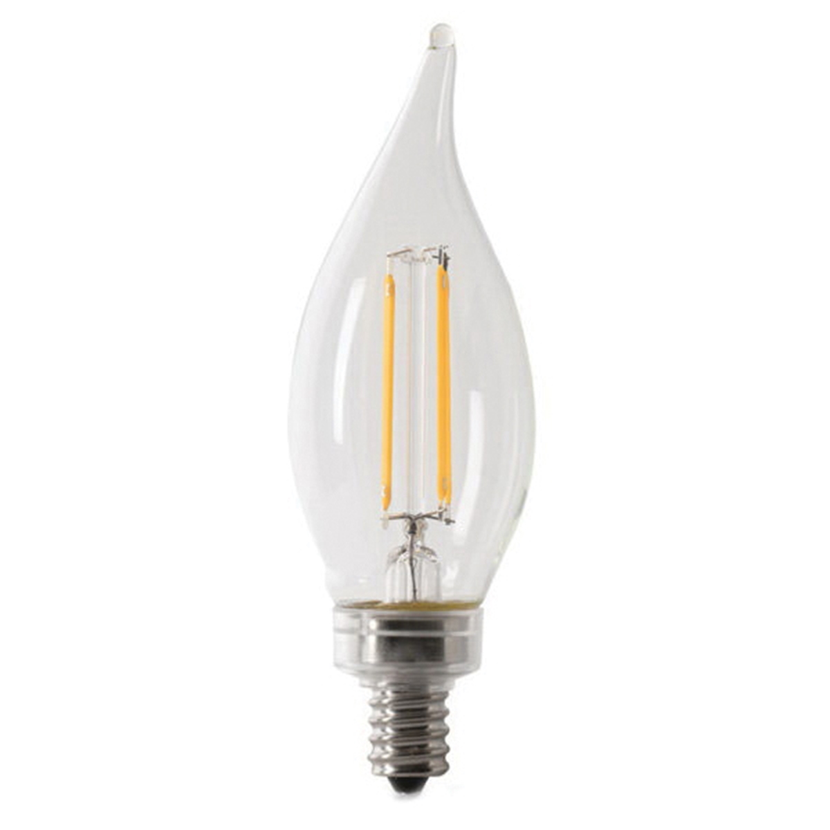 BPCFC100950CAFIL/2 LED Light Bulb, Bent Tip Lamp, 100 W Equivalent, E12 Candelabra Lamp Base, Dimmable, 2/PK