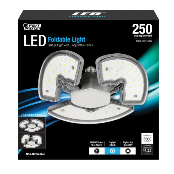 Feit Electric UP3500/850/LED Foldable Panel Garage Light, 120 V, LED Lamp, 35 W Lamp, Daylight Light, E26 Lamp Base - 2