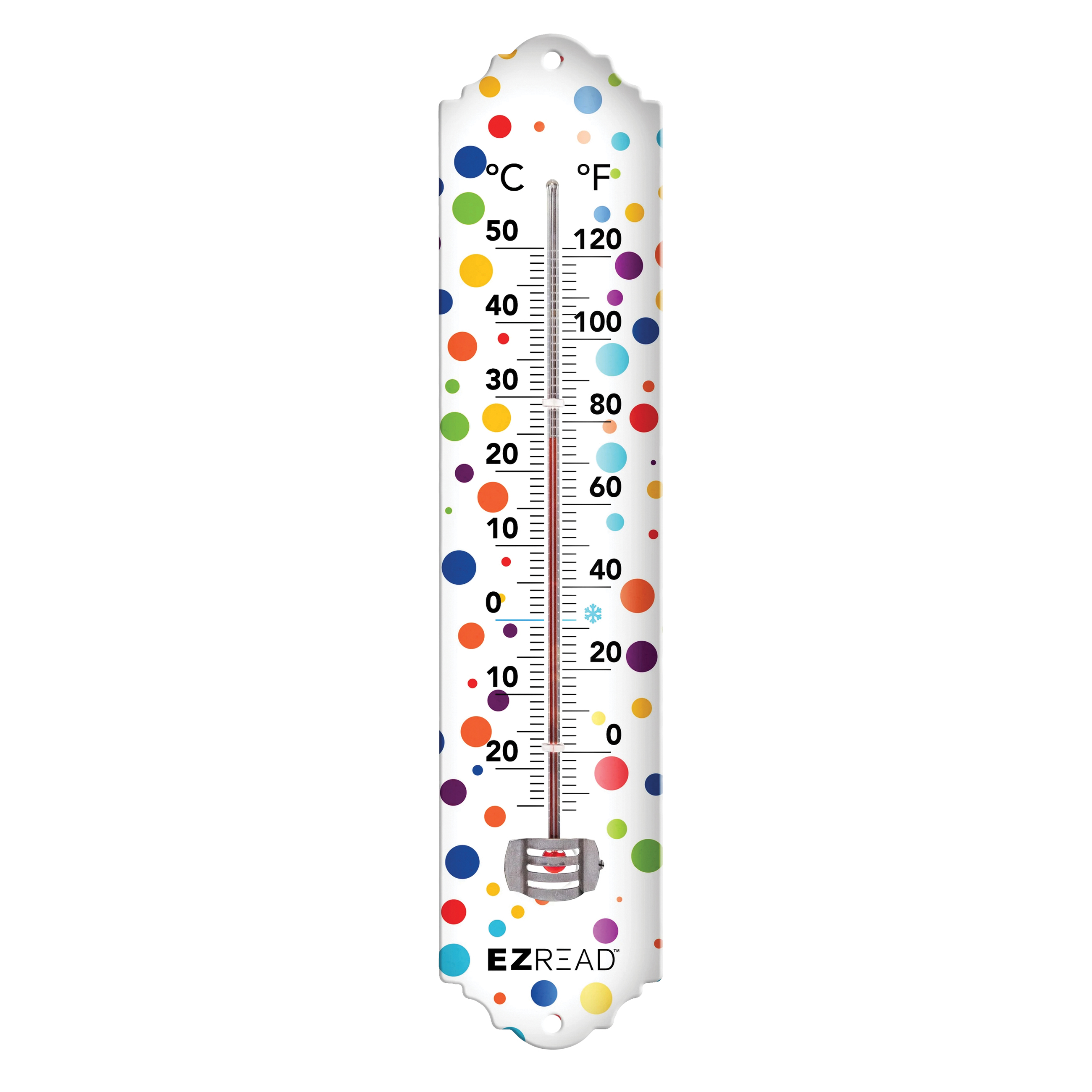 EZRead 840-0123 Rainbow Dots Thermometer, Metal Casing