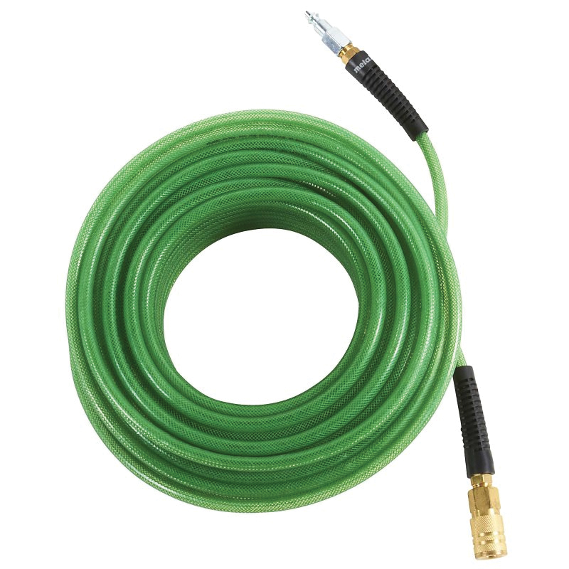115156M Air Hose with Industrial Fittings, 1/4 in OD, 100 ft L, Crimped x Compression, 300 psi Pressure