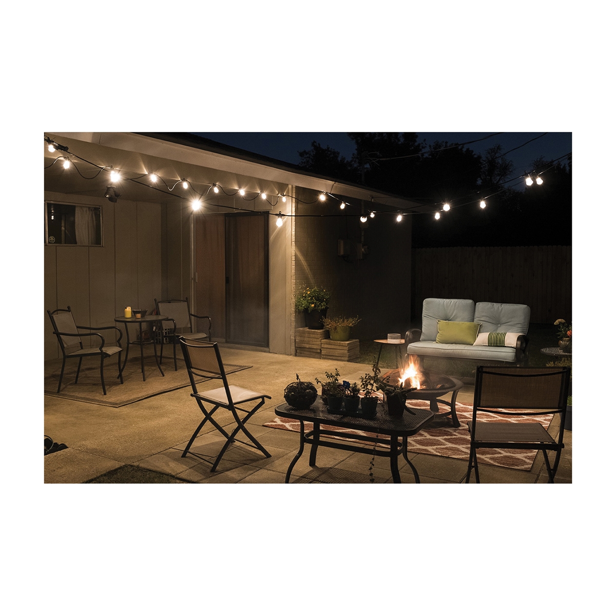 Lights By Night 38353 String Light, 120 V, 21.6 W, 6-Lamp, LED Lamp, Warm White Light, 50,000 hr Average Life