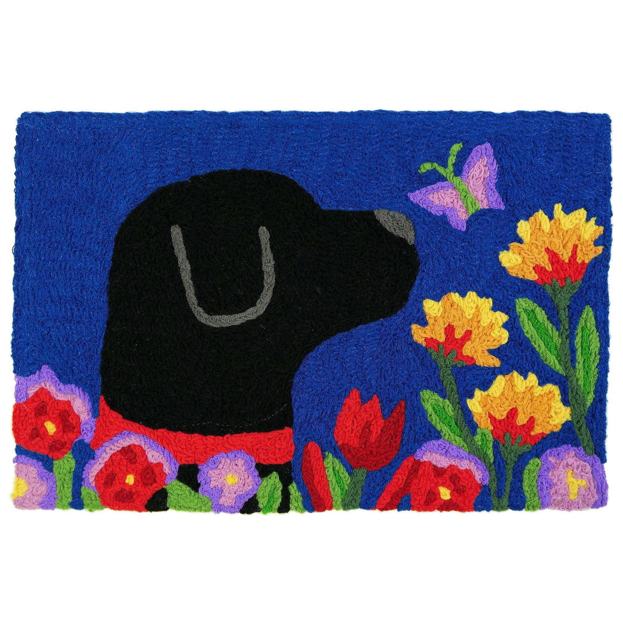Jellybean JB-SE023 Accent Rug, 30 in L, 20 in W, Garden Lab Pattern, Polyester Rug, Black/Violet