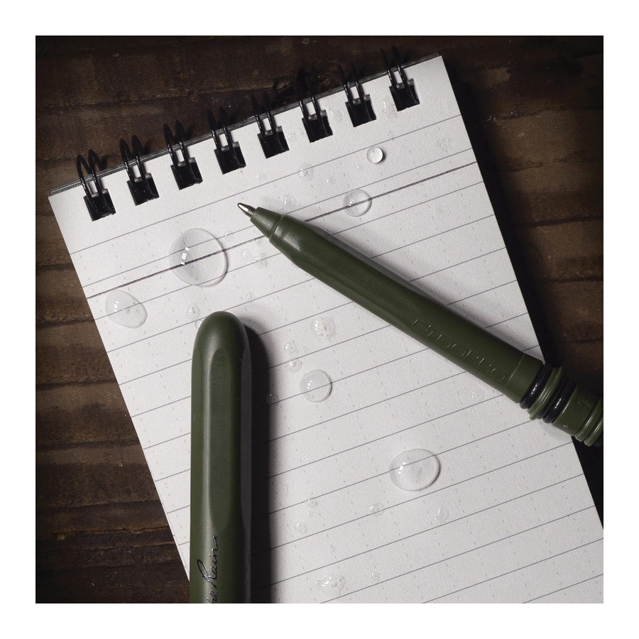 Rite in the Rain OD92 All-Weather Pocket Pen, 0.8 mm, Fine, Black Ink, 2 PK, Olive Drab Barrel Color - 3